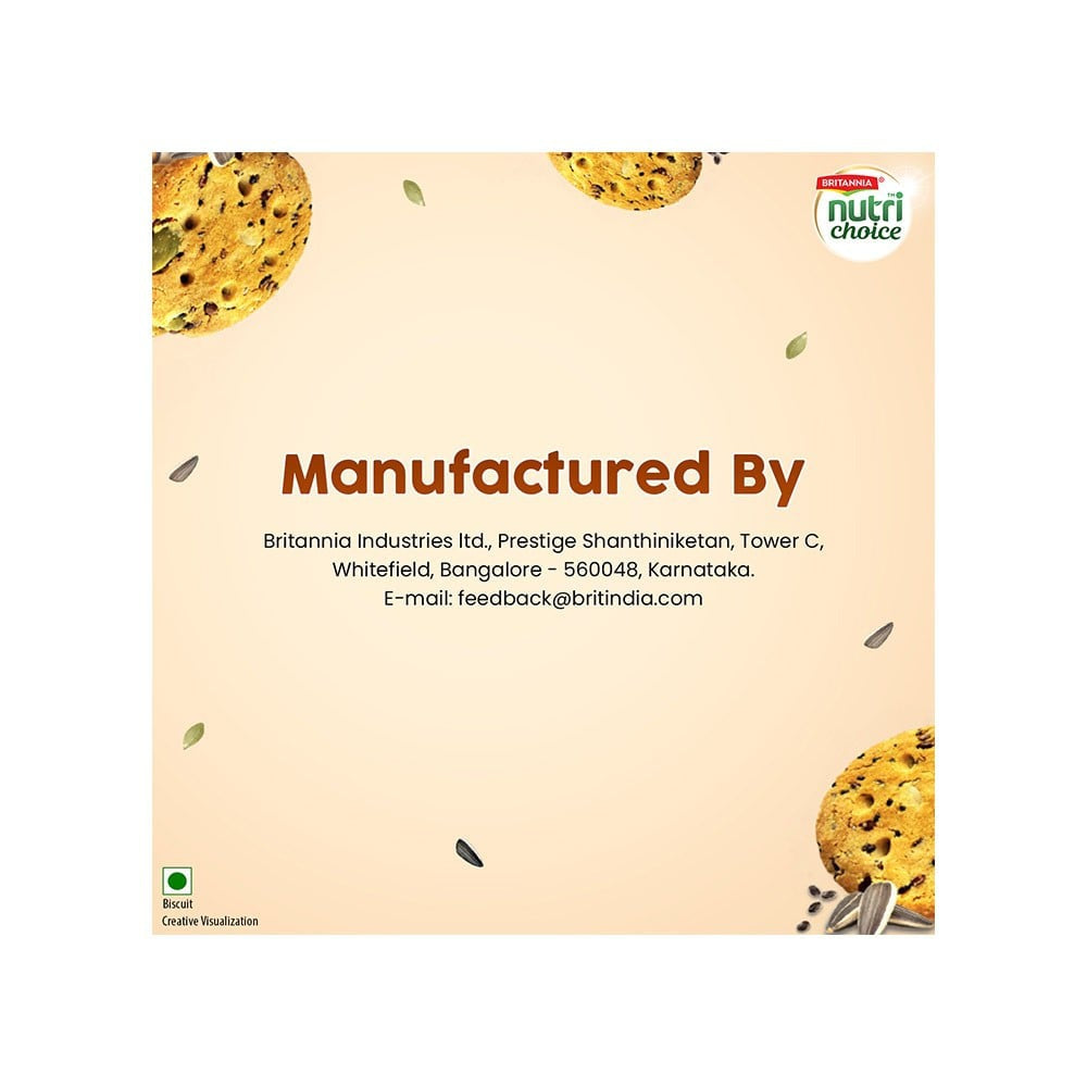 Britannia NutriChoice Seeds Biscuit, 0% Maida & High Fibre : 75 g