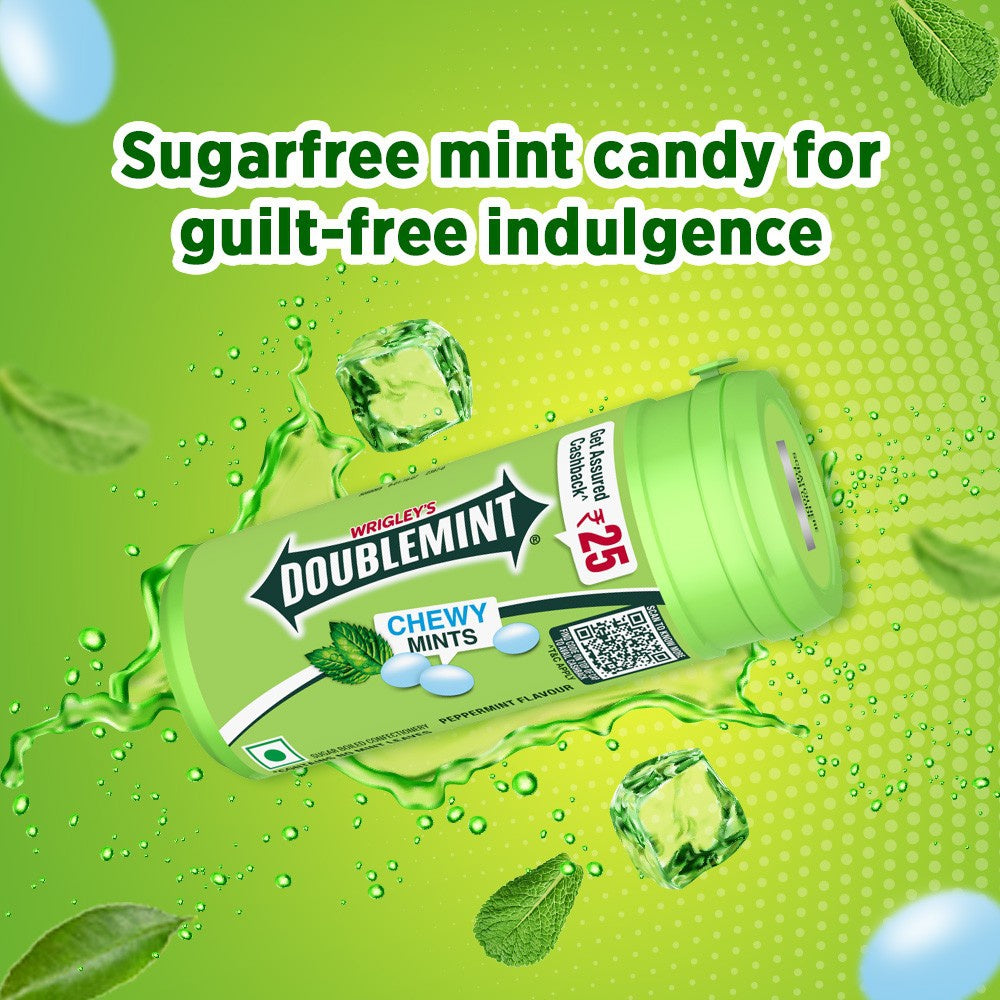 Wrigley's Doublemint Peppermint Chewy Mint Candies - Pack of 2 : 2 x 30.4 g