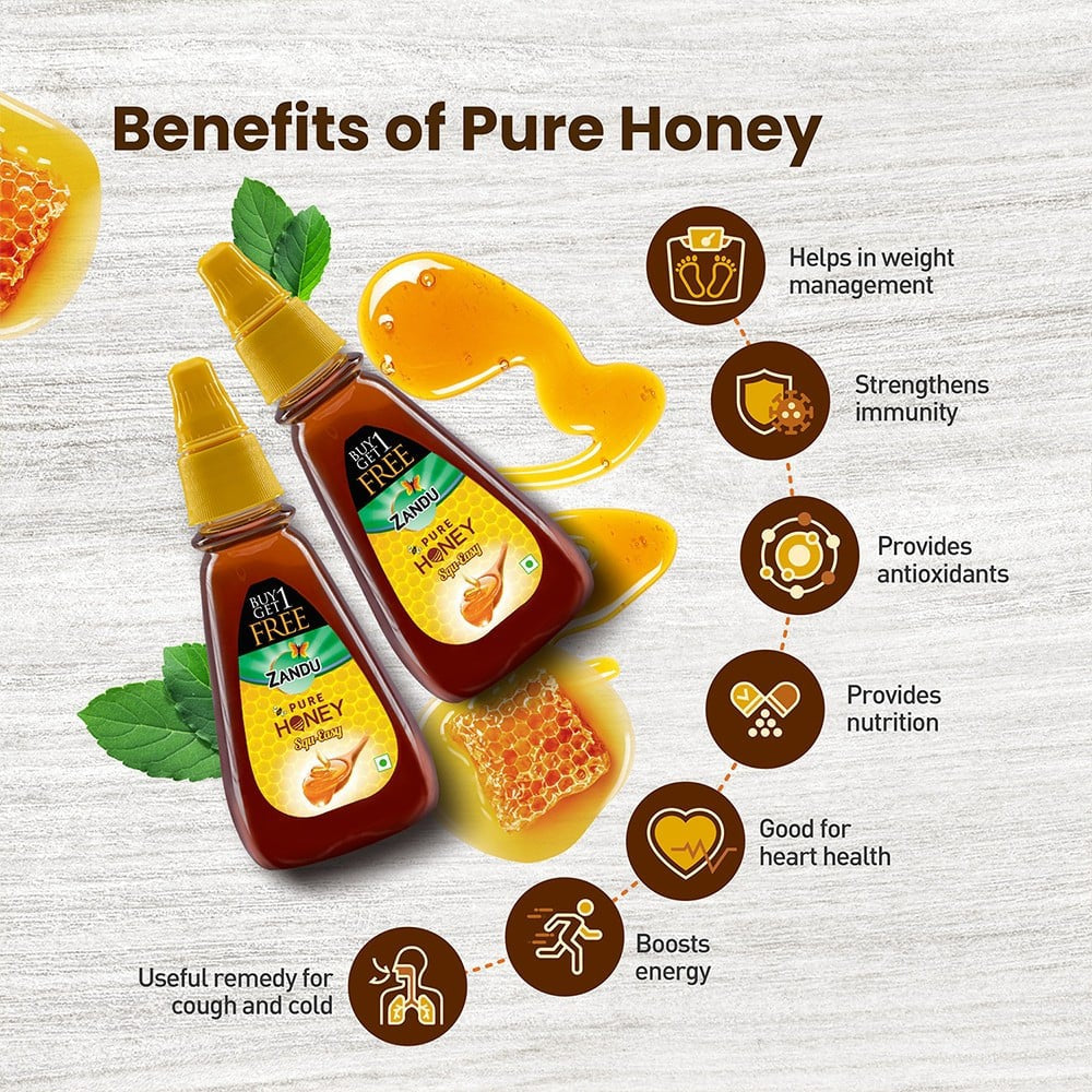 Zandu Pure Honey - Buy 1 Get 1 Free : 2 x 400 g