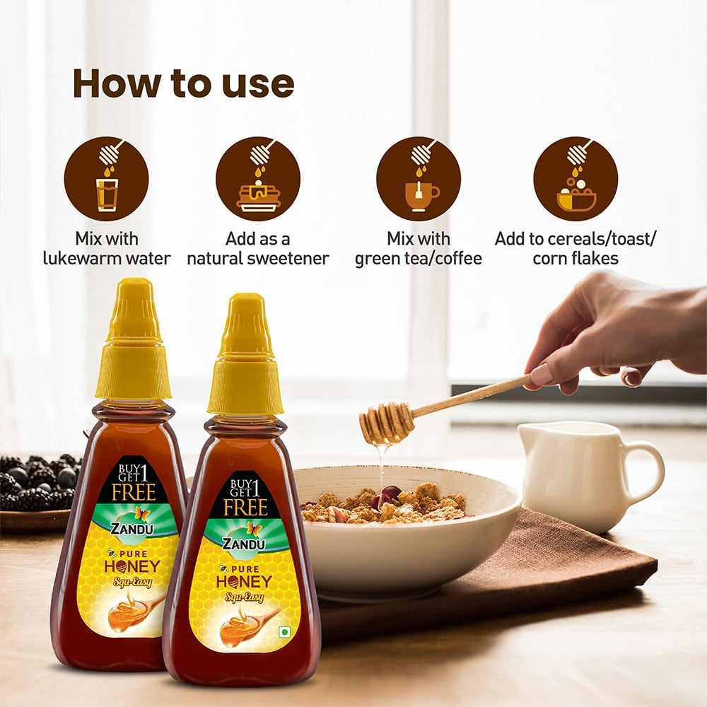 Zandu Pure Honey - Buy 1 Get 1 Free : 2 x 400 g