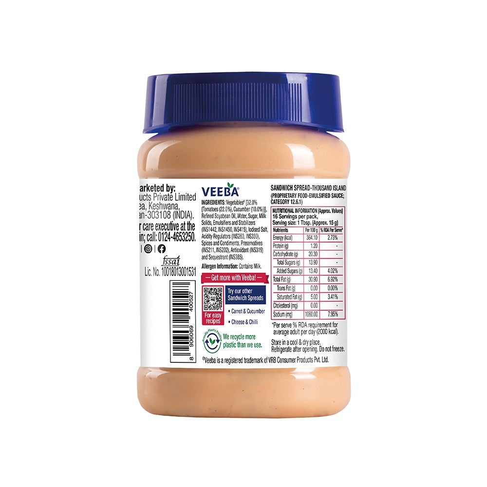 Veeba Thousand Island Sandwich Spread - Pack of 2 : 2 x 250 g