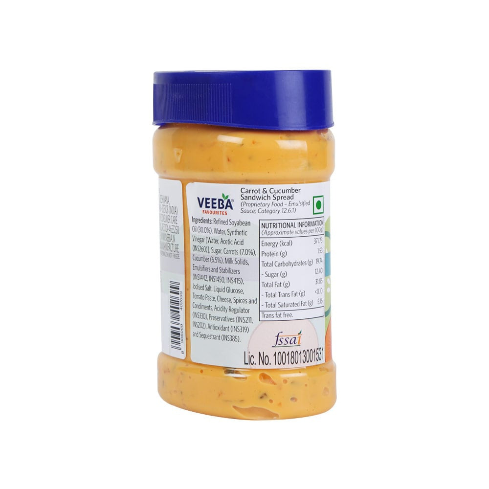 Veeba Carrot & Cucumber Sandwich Spread - Pack of 2 : 2 x 250 g