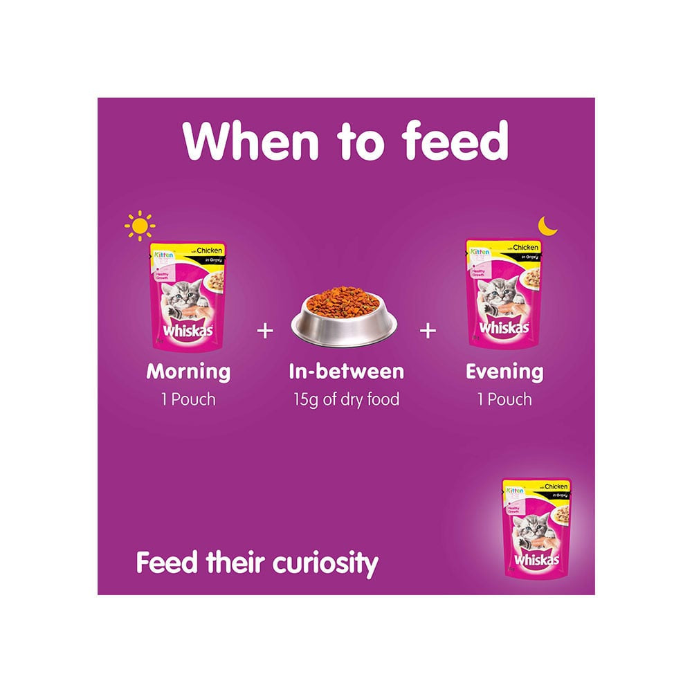 Whiskas Kitten Wet Wet Kitten Food -Chicken in Gravy (2-12 Months) - Pack of 2 : 2 x 80 g