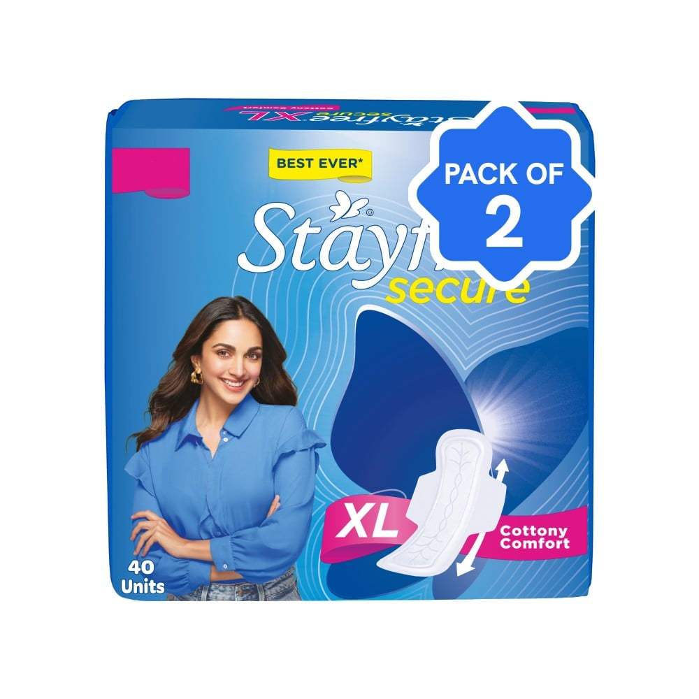 Stayfree Secure Cottony Comfort Sanitary Pads - Pack of 2 : 2 x 1 pack (40 pieces)