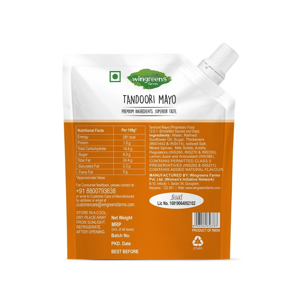 Wingreens Farms Chipotle Mayonnaise + Tandoori Mayonnaise Combo : 180 g + 180 g