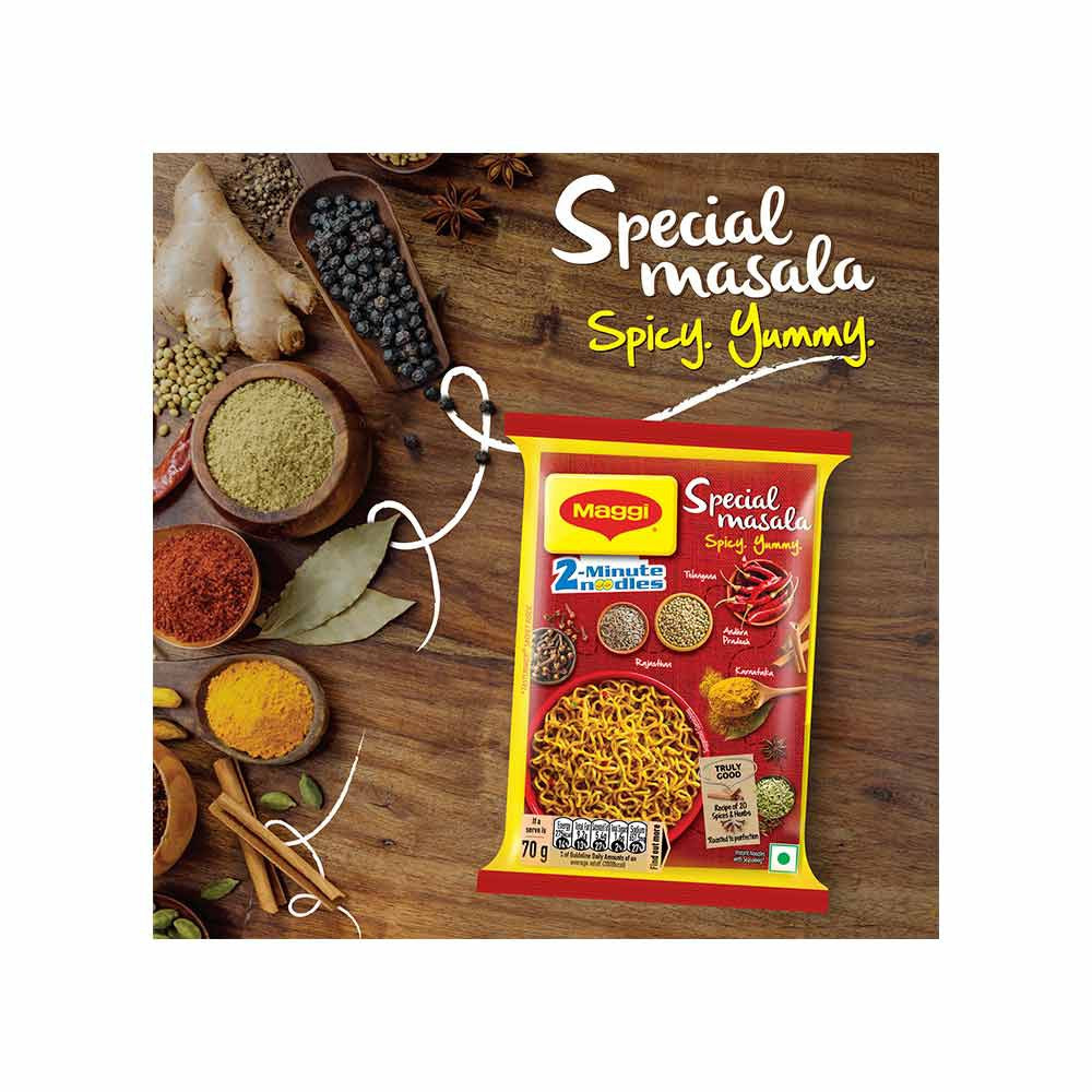 Maggi Special Masala Spicy Instant Noodles - Pack of 12 : 2 x 12 x 70 g