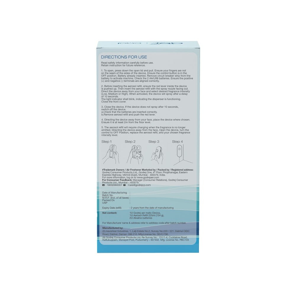 Godrej Aer Matic Air Freshener - Cool Surf Blue (Machine + Refill) : 225 ml + 1 piece