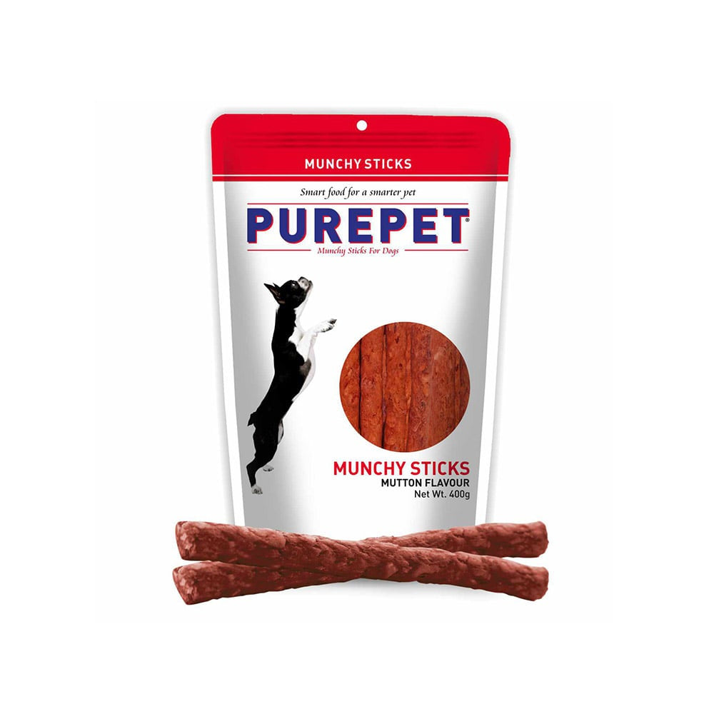 PurePet Mutton Flavour Munchy Sticks Dog Treat : 400 g