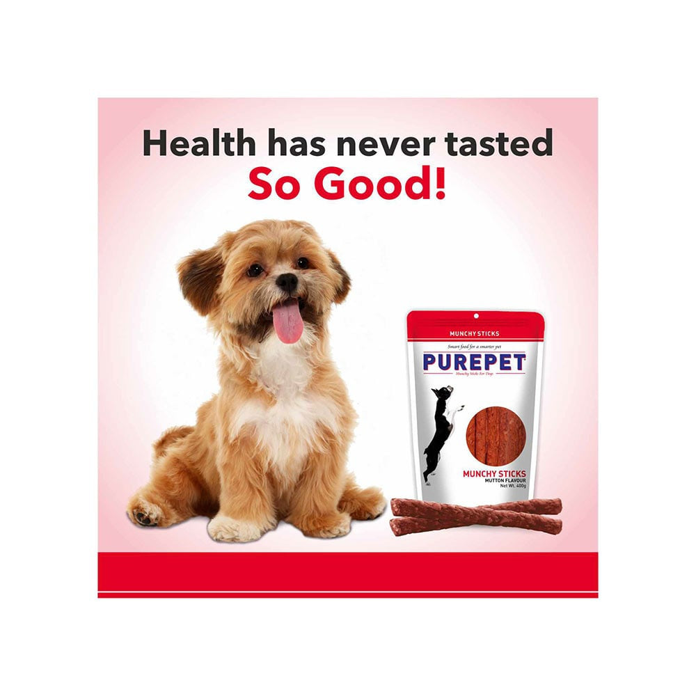 PurePet Mutton Flavour Munchy Sticks Dog Treat : 400 g