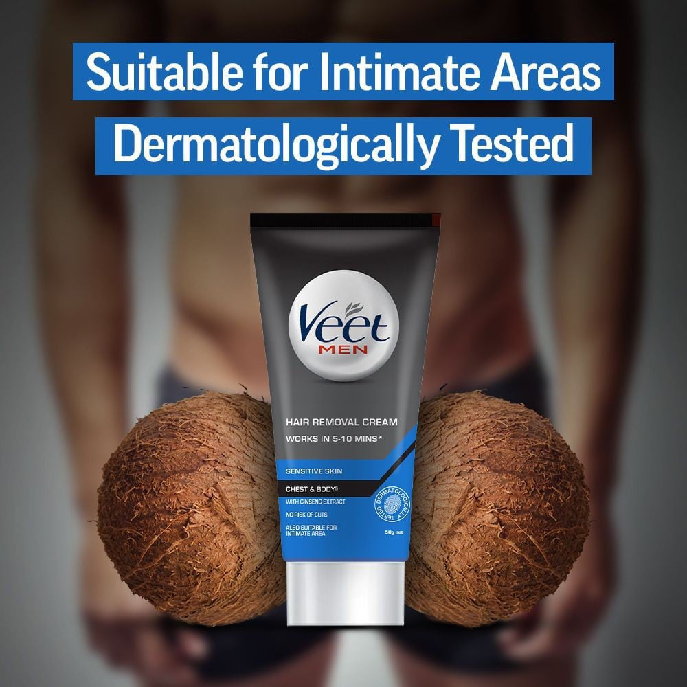 Veet Men's Hair Removal Cream (Sensitive Skin) - Pack of 2 : 2 x 50 g