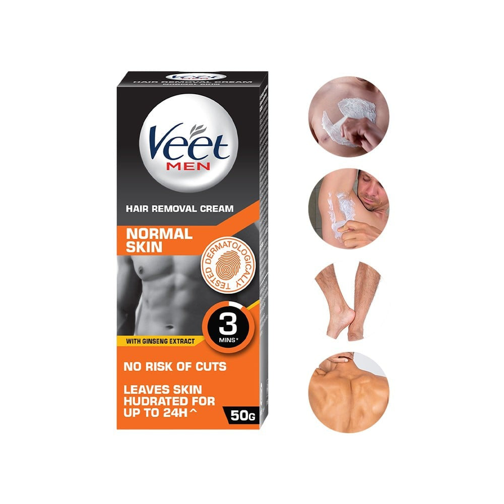 Veet Men's Hair Removal Cream (Normal Skin) - Pack of 2 : 2 x 50 g