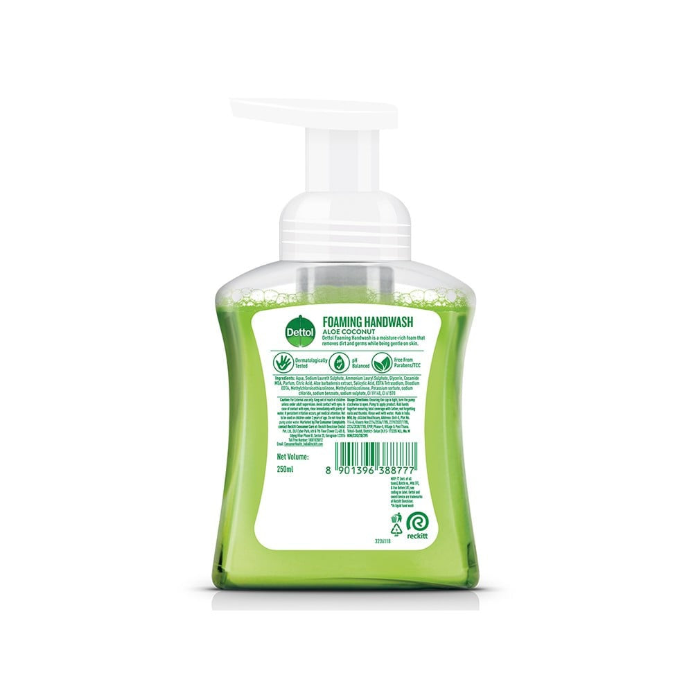 Dettol Aloe Coconut Foaming Handwash 250 ml - Pack of 2 : 2 x 250 ml