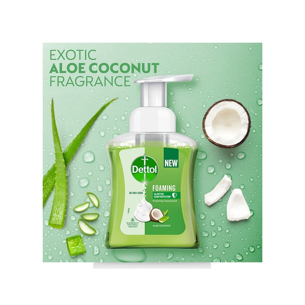Dettol Aloe Coconut Foaming Handwash 250 ml - Pack of 2 : 2 x 250 ml