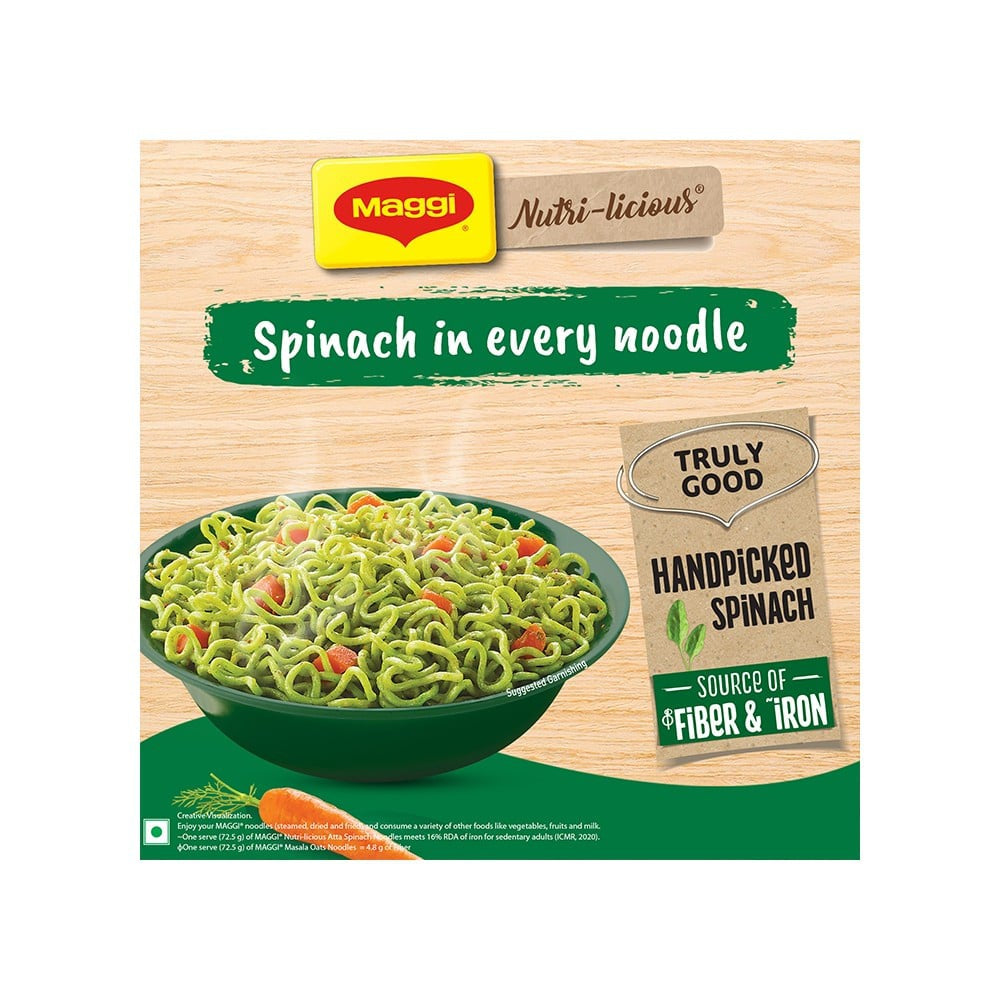 Maggi Nutri-licious Masala Veg Atta Instant Noodles with Spinach : 290 g