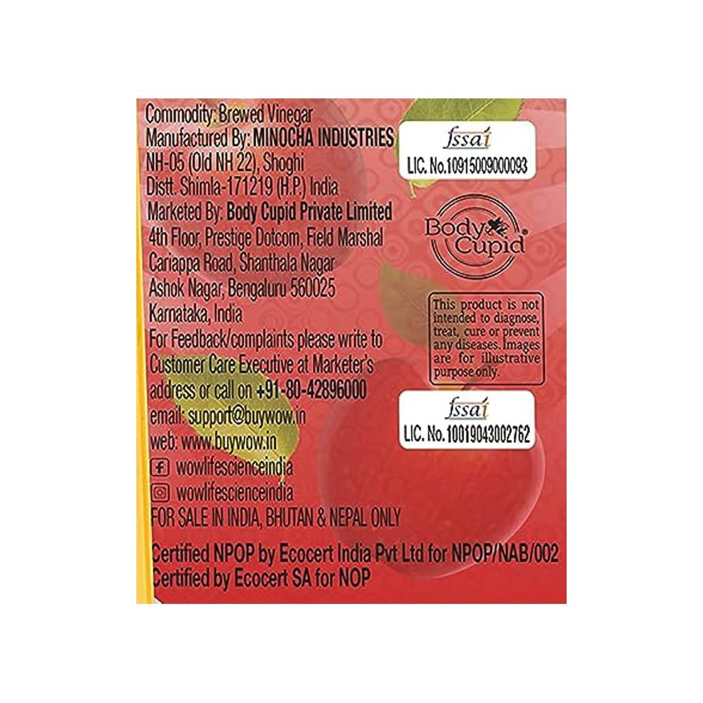 WOW Life Science Apple Cider Vinegar : 400 ml