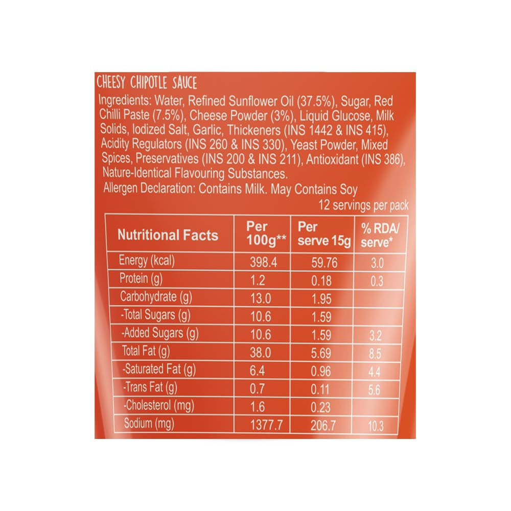 Wingreens Farms Cheesy Chipotle Sauce - Pack of 2 : 2 x 180 g