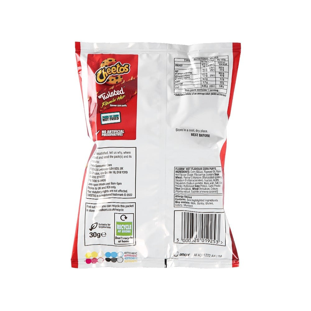 Cheetos Flamin' Hot Twisted Corn Puffs : 30 g