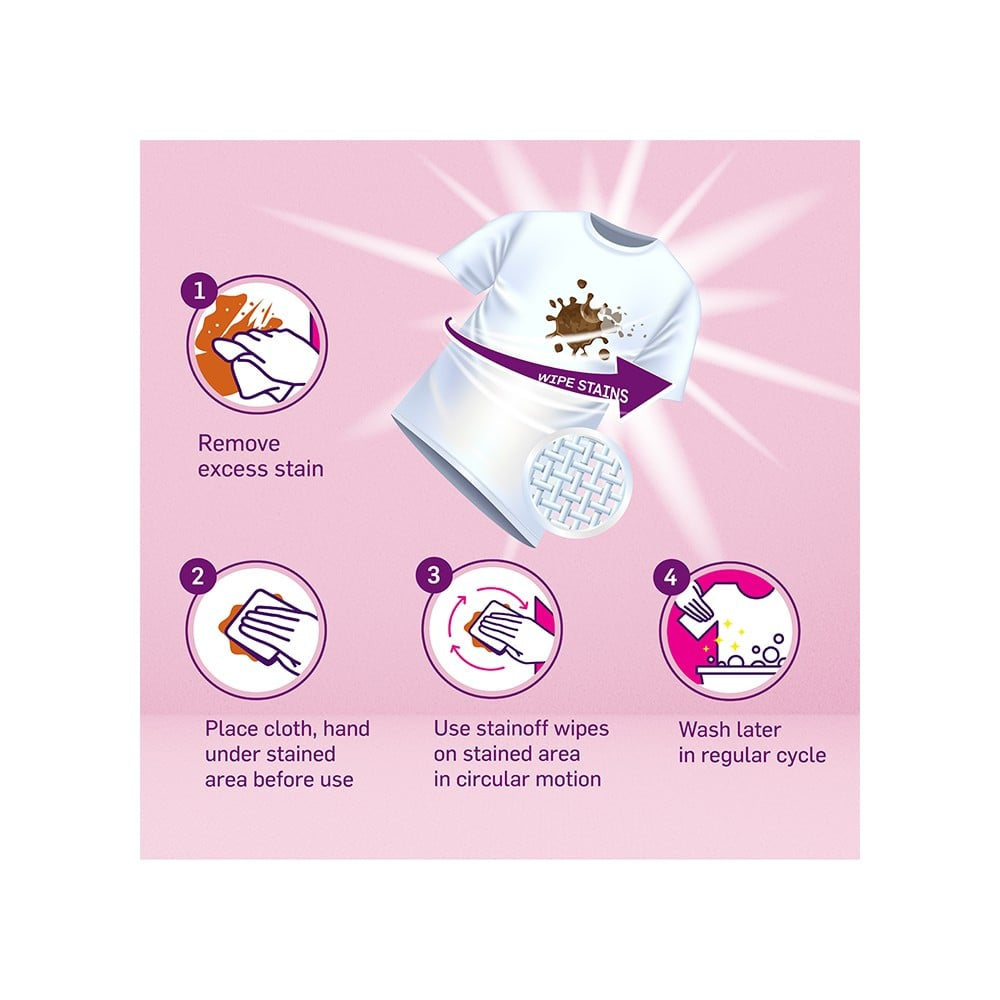 Pidilite Stainoff Instant Stain Remover Fabric Wipes : 5 pcs