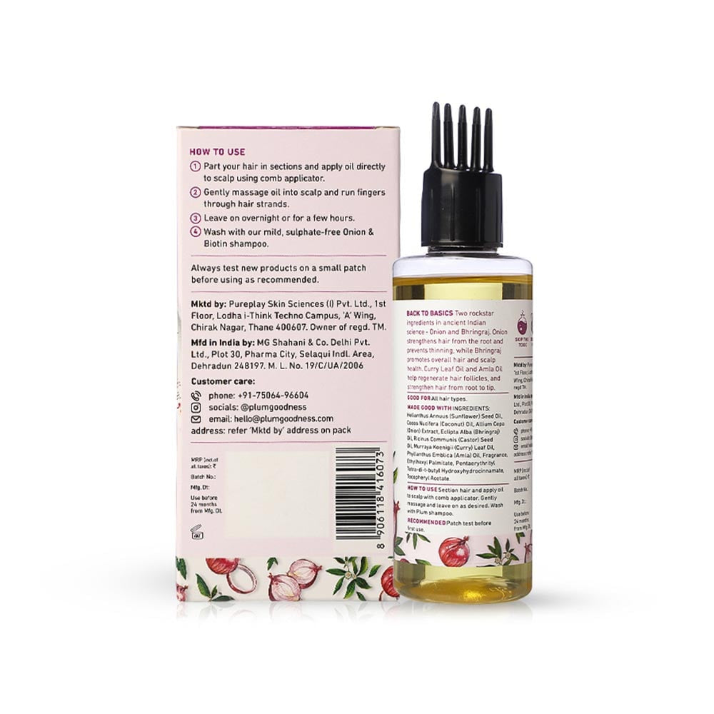 Plum Onion & Bhringraj Hair Growth Onion Hair Oil : 100 ml