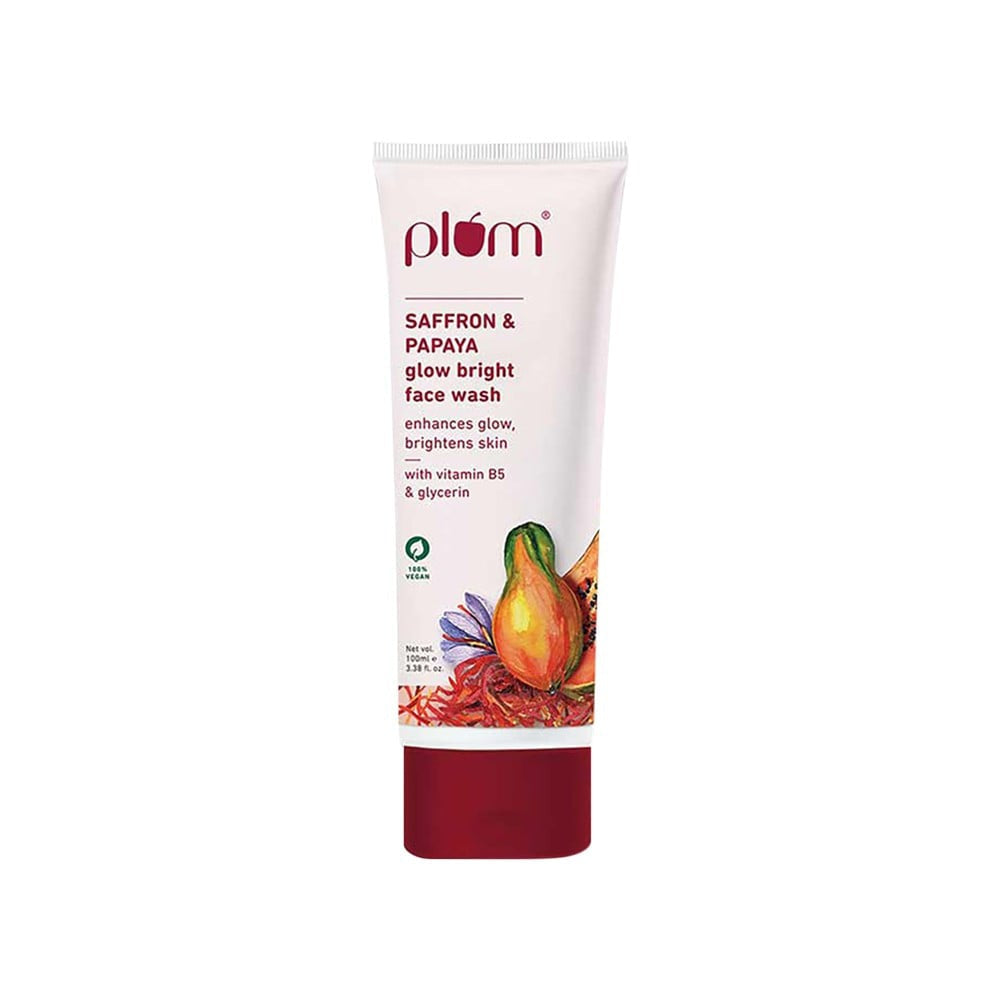Plum Saffron & Papaya Glow Bright Face Wash : 100 ml