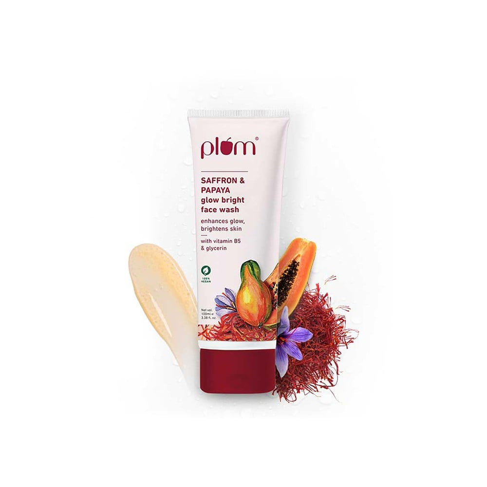 Plum Saffron & Papaya Glow Bright Face Wash : 100 ml