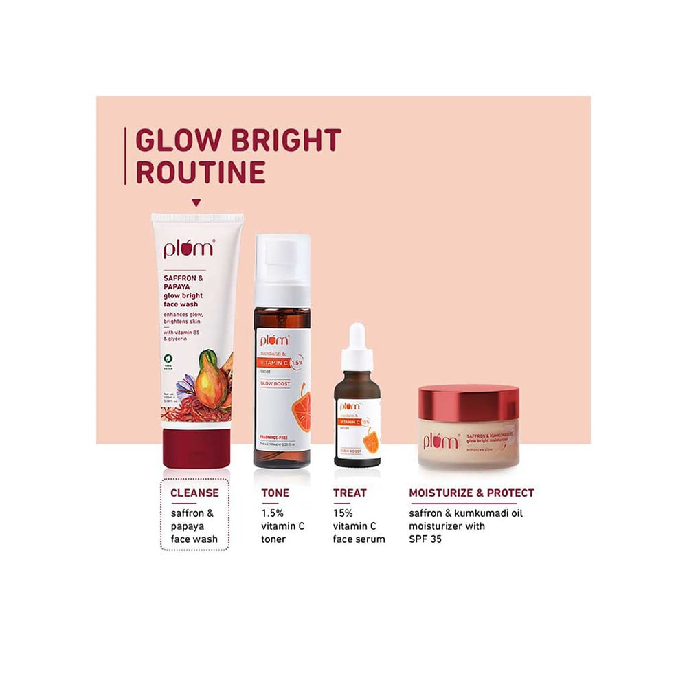 Plum Saffron & Papaya Glow Bright Face Wash : 100 ml