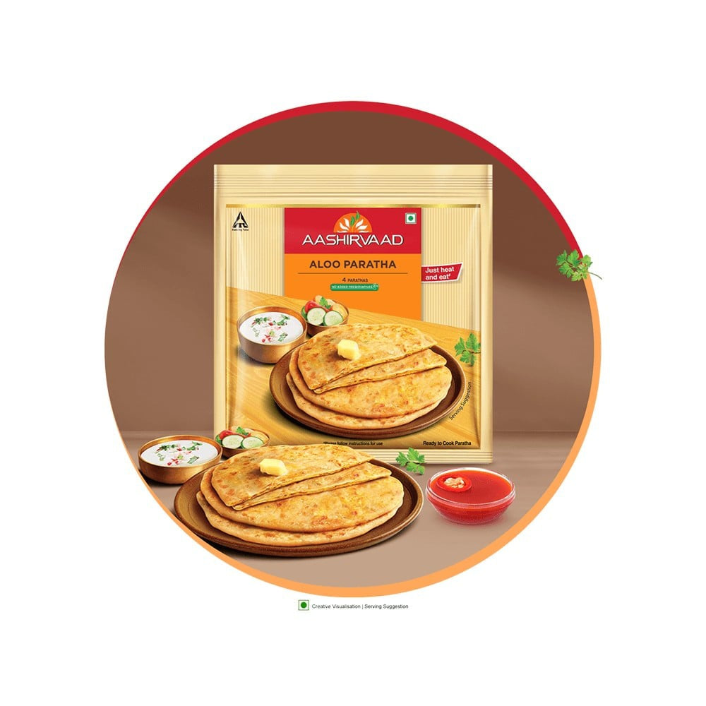 Aashirvaad Aloo Paratha (Heat & Eat) : 400 g (4 pieces)