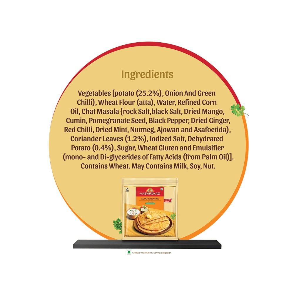 Aashirvaad Aloo Paratha (Heat & Eat) : 400 g (4 pieces)