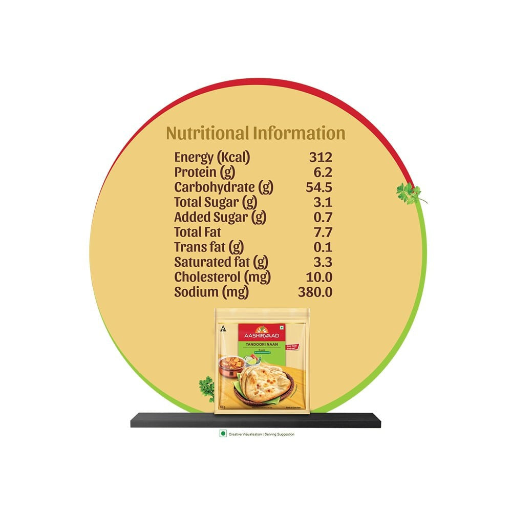 Aashirvaad Tandoori Naan (Heat & Eat) : 400 g (5 pieces)