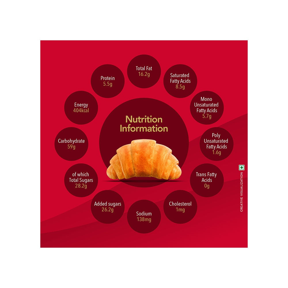 Britannia Treat Croissant with Mixed Fruit Creme Filling - Pack of 2 : 2 x 47 g