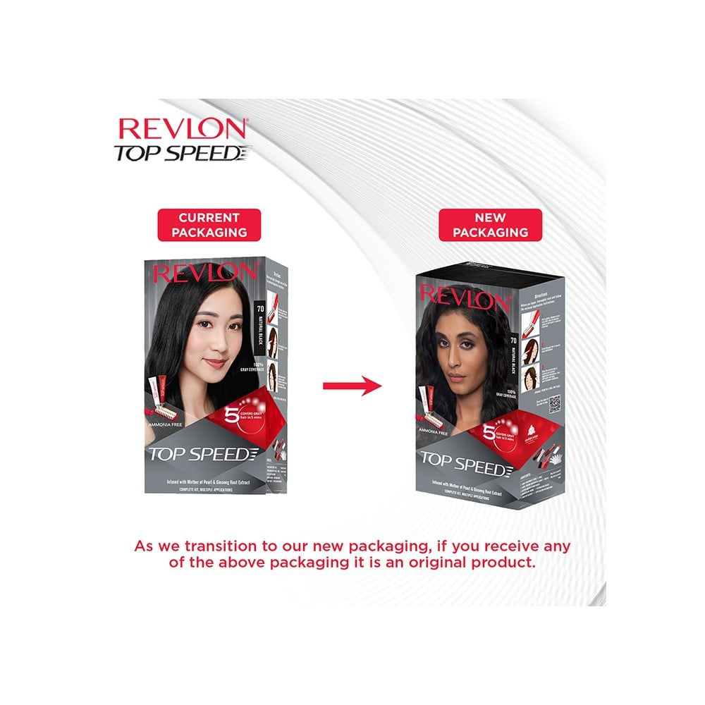 Revlon Top Speed Hair Colour (Natural Black, 70) : 1 pack