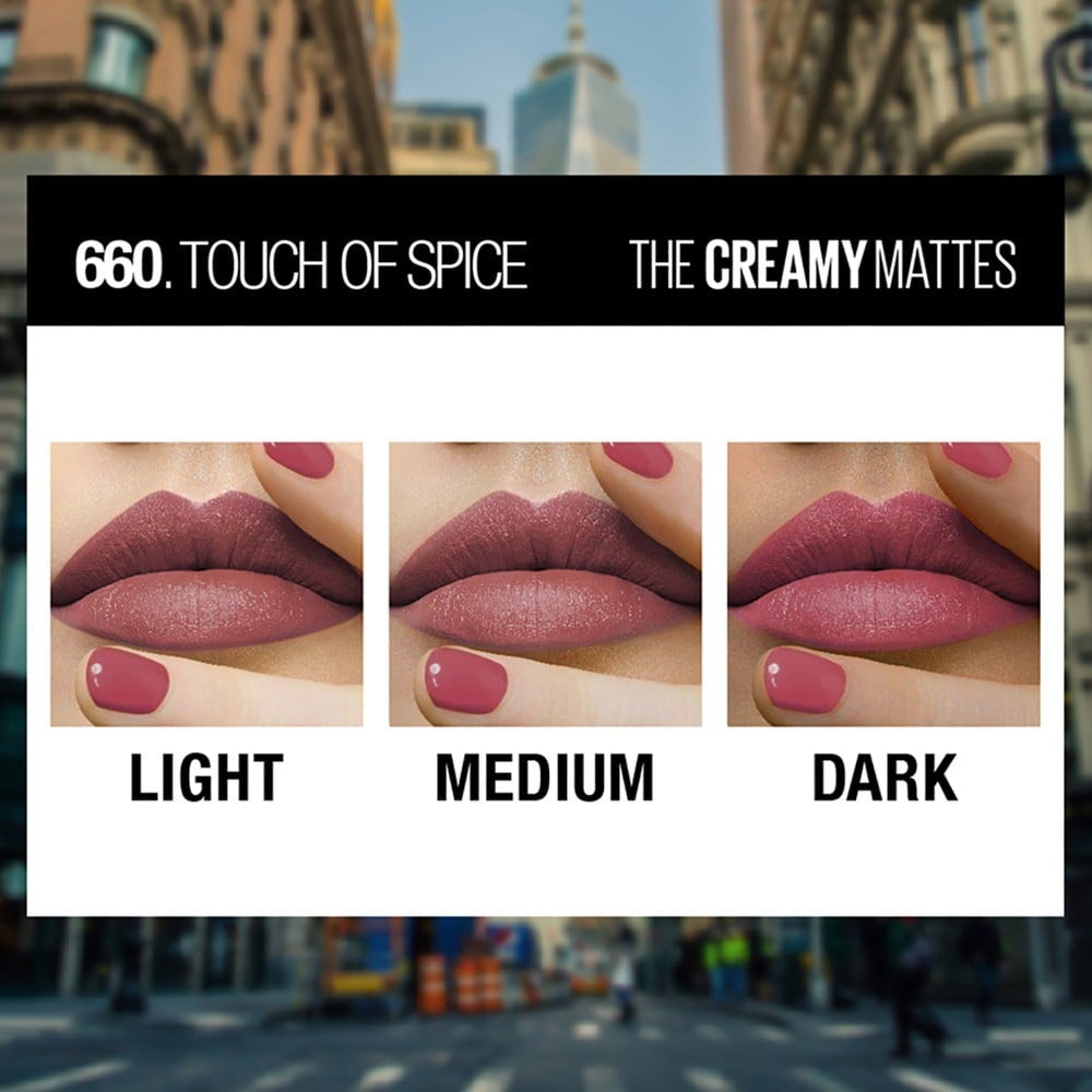 Maybelline New York Color Sensational Creamy Matte Lipstick (Touch of Spice 660) : 3.9 g