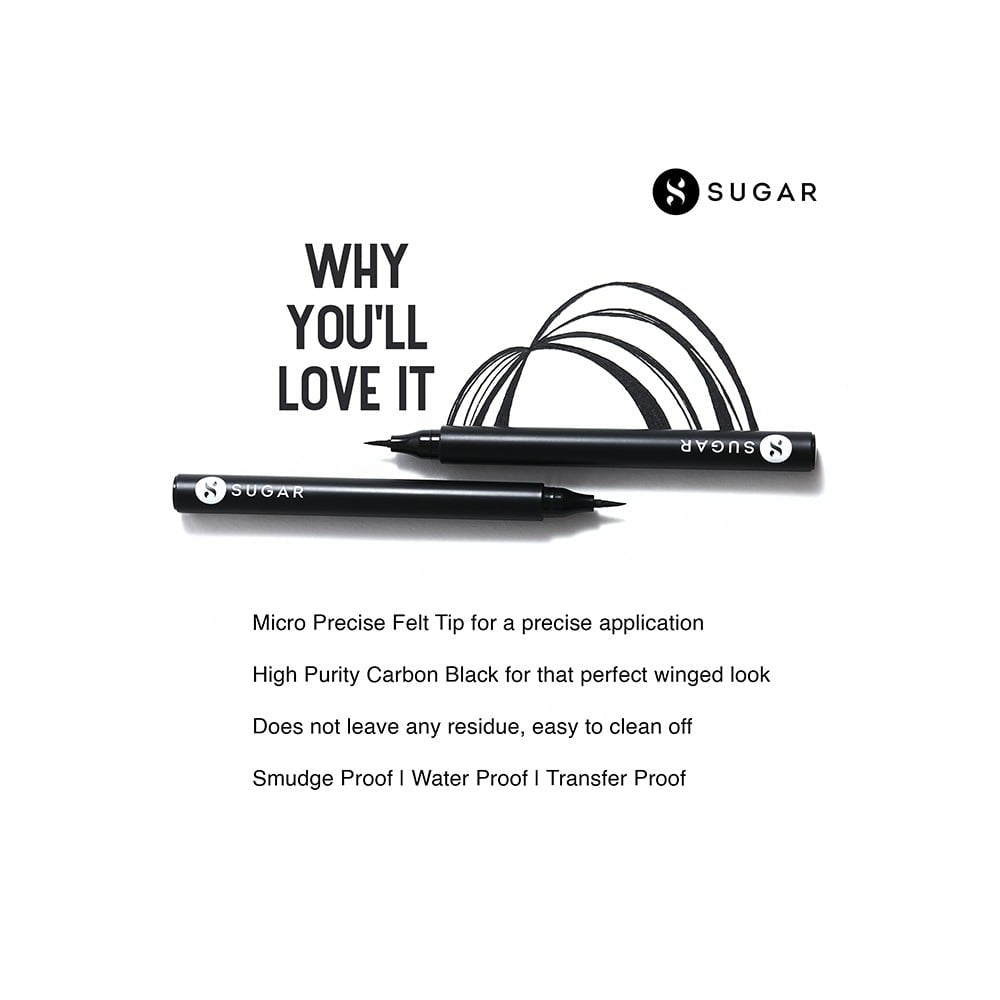 SUGAR Wingman Waterproof Micro Eyeliner (I'll Be Black 01) : 1.6 ml