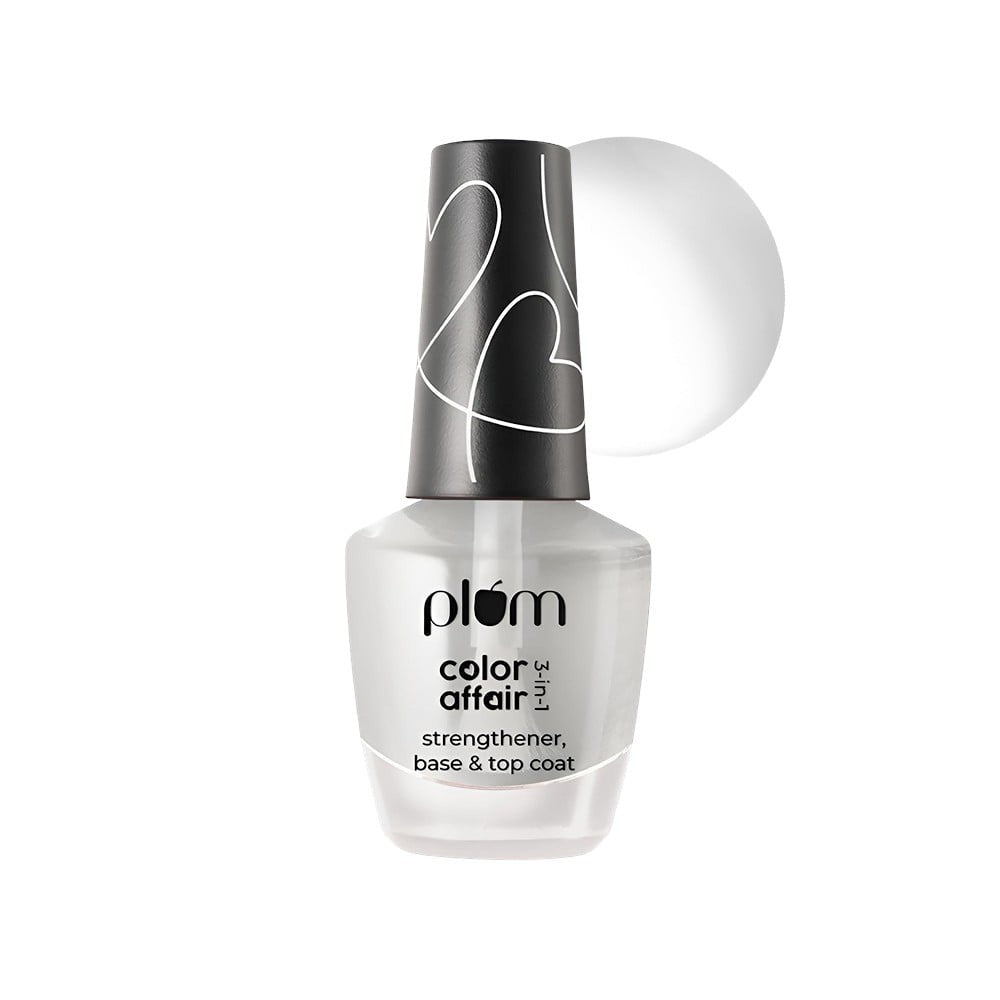 Plum Color Affair 3-In-1 Strengthener, Base & Top Coat - Nail Paint (Clear) : 11 ml