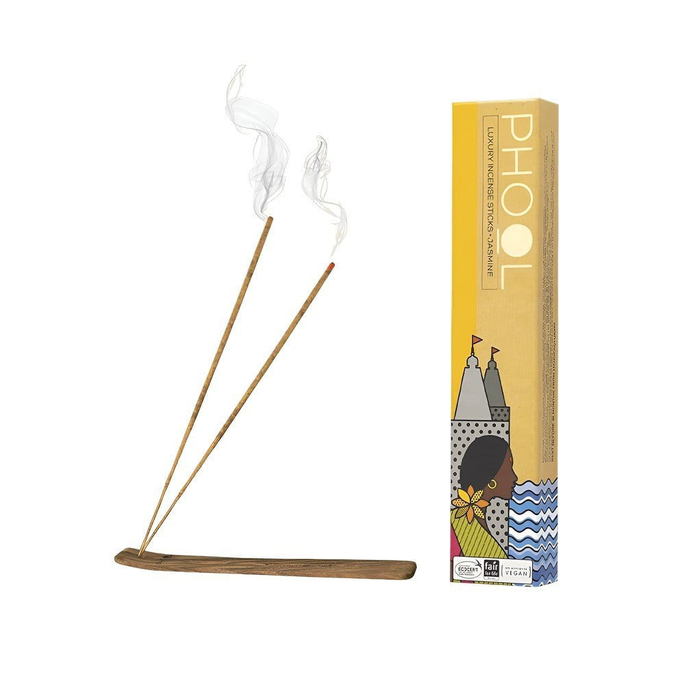 Phool Jasmine Luxury Incense Sticks / Agarbatti with Holder : 1 pack (40 pieces)