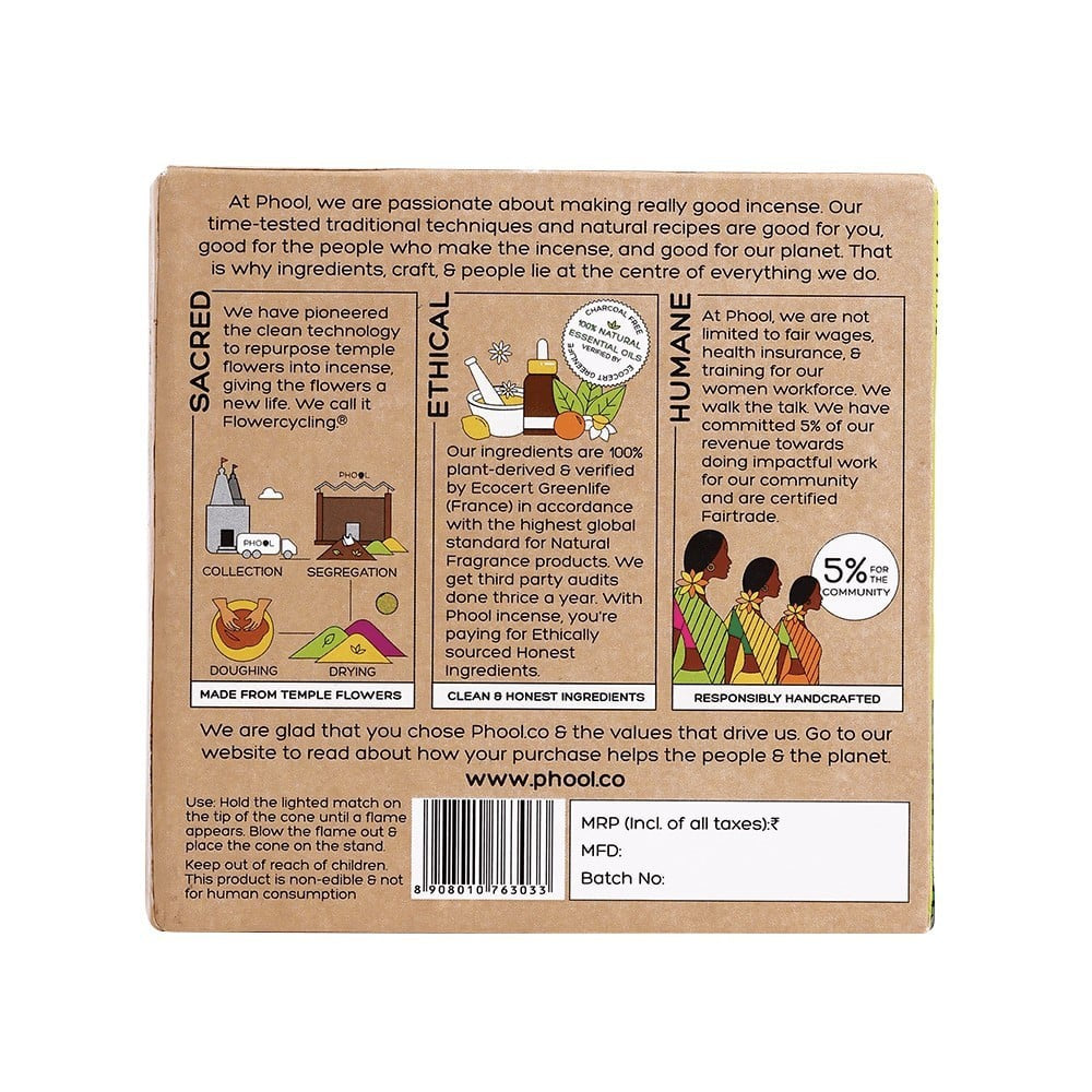 Phool Nargis Luxury Dhoop Cones : 1 pack (40 pieces)