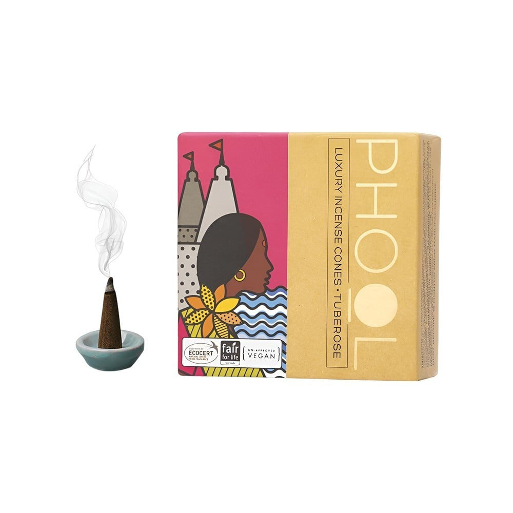 Phool Tuberose Luxury Dhoop Cones : 1 pack (40 pieces)