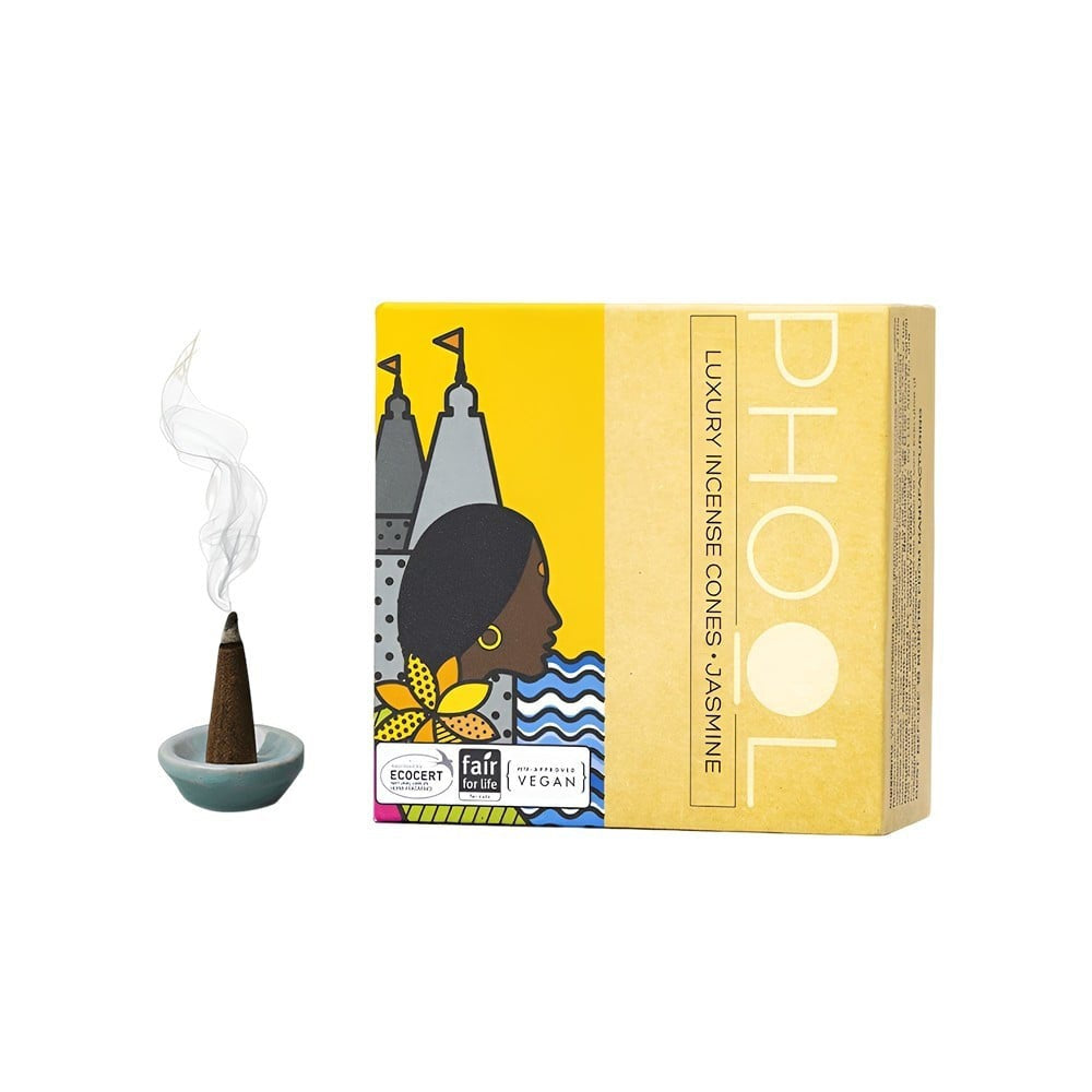 Phool Jasmine Luxury Dhoop Cones : 1 pack (40 pieces)