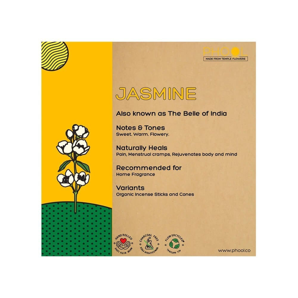 Phool Jasmine Luxury Dhoop Cones : 1 pack (40 pieces)