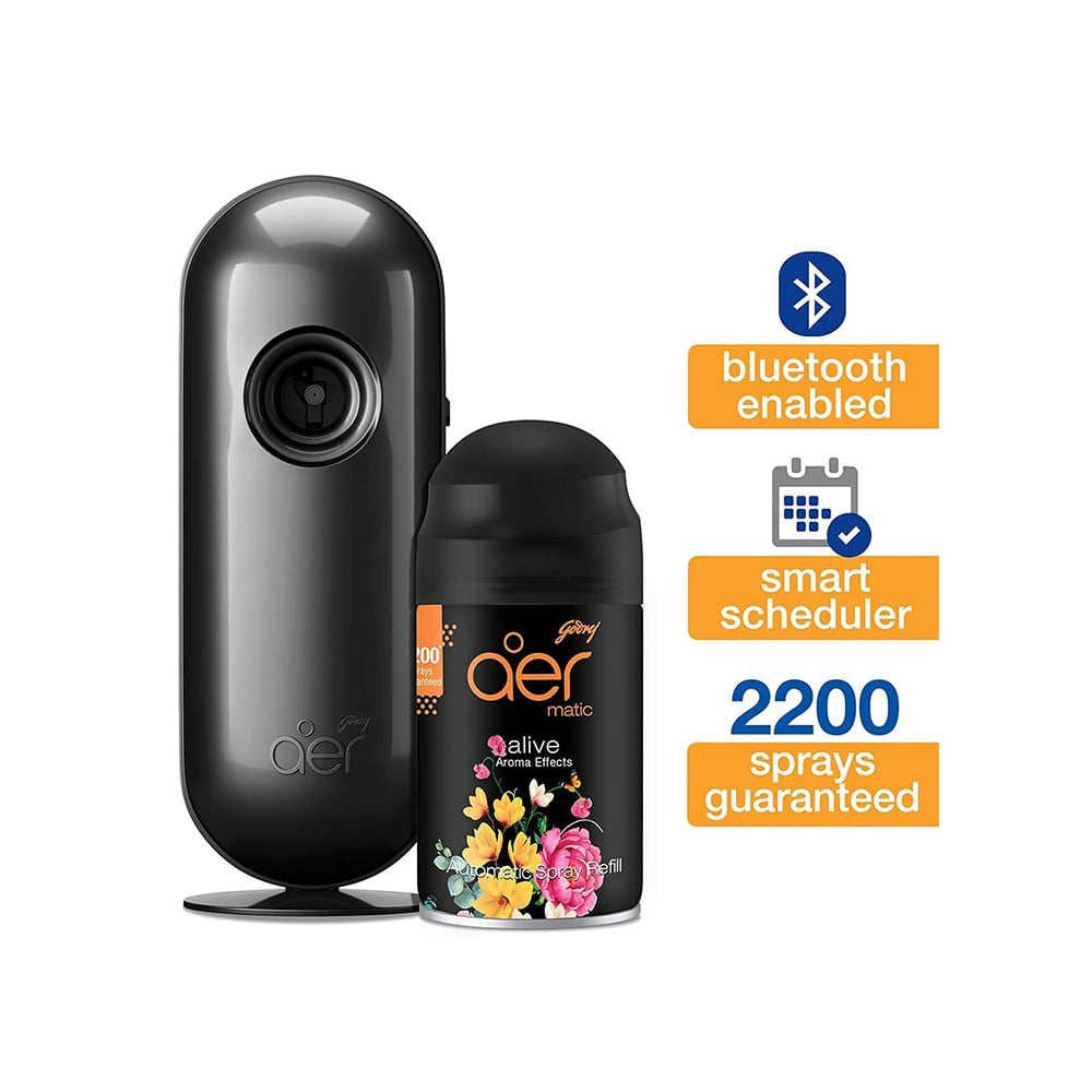 Godrej Aer Smart Matic Automatic Air Freshener Kit - Alive (Bluetooth Enabled) : 225 ml