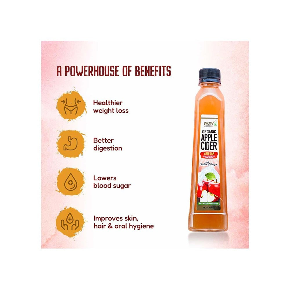WOW Life Science Apple Cider Vinegar : 750 ml