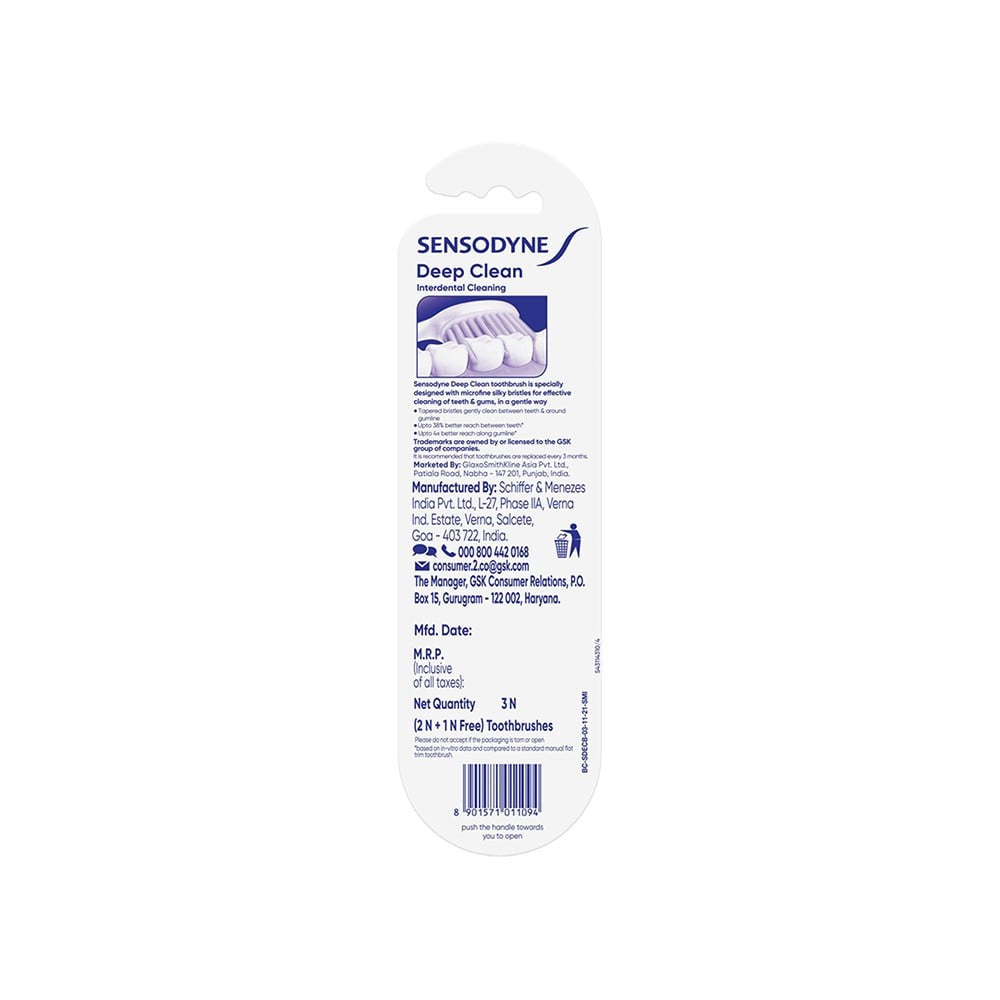 Sensodyne Deep Clean Toothbrush - Buy 2 Get 1 Free : 1 pack (3 pieces)