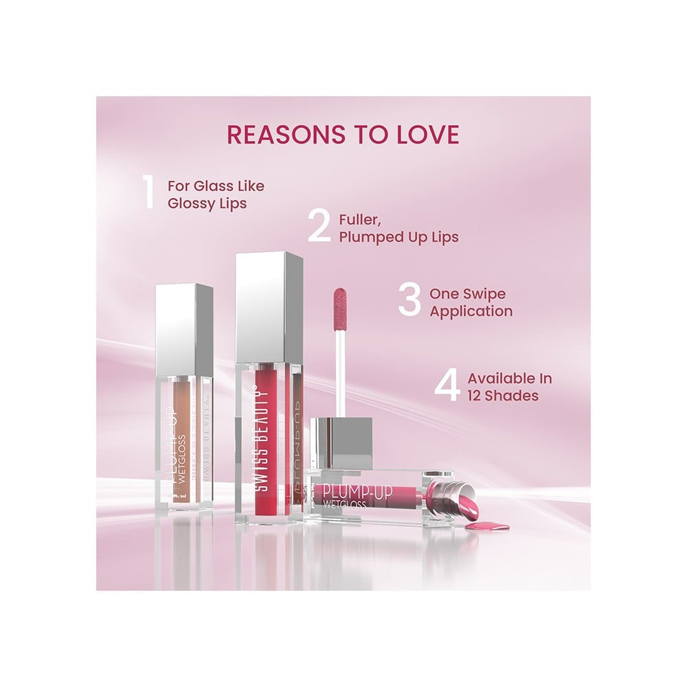 Swiss Beauty Plump-Up Wet Lip Gloss (Barely There) : 2 ml