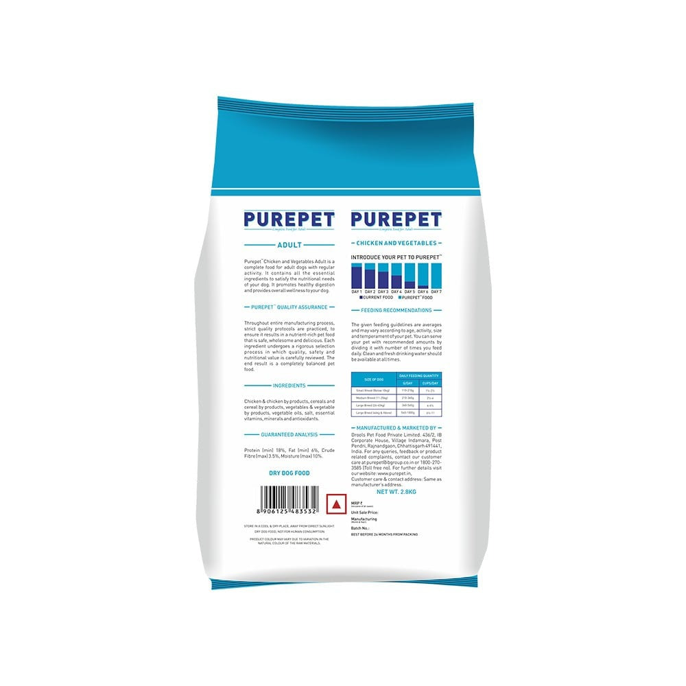 PurePet Adult Dog Food (Chicken And Vegetable Flavour) : 2.8 kg