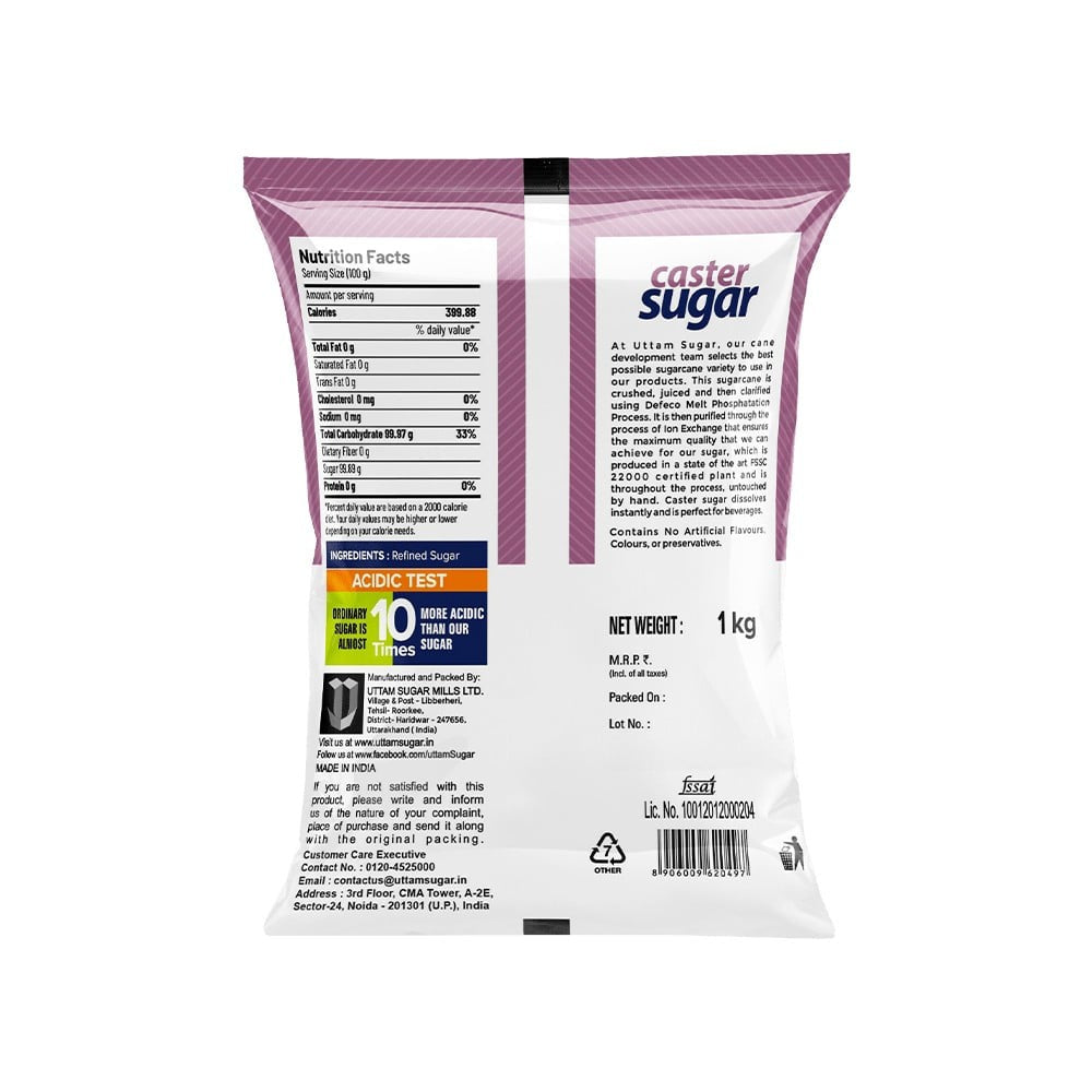 Uttam Double Refined Castor sugar : 1 kg