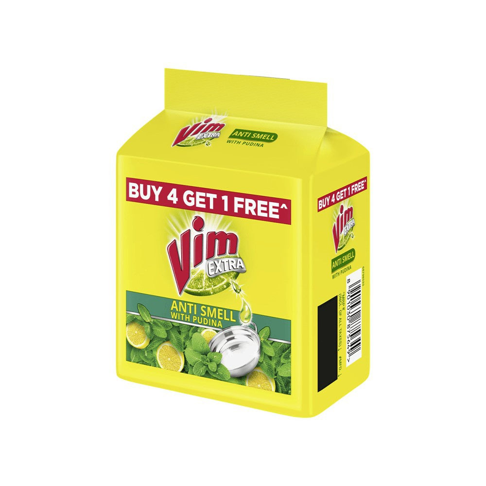 Vim Anti Smell Pudina Dishwash Bar : 5 pcs
