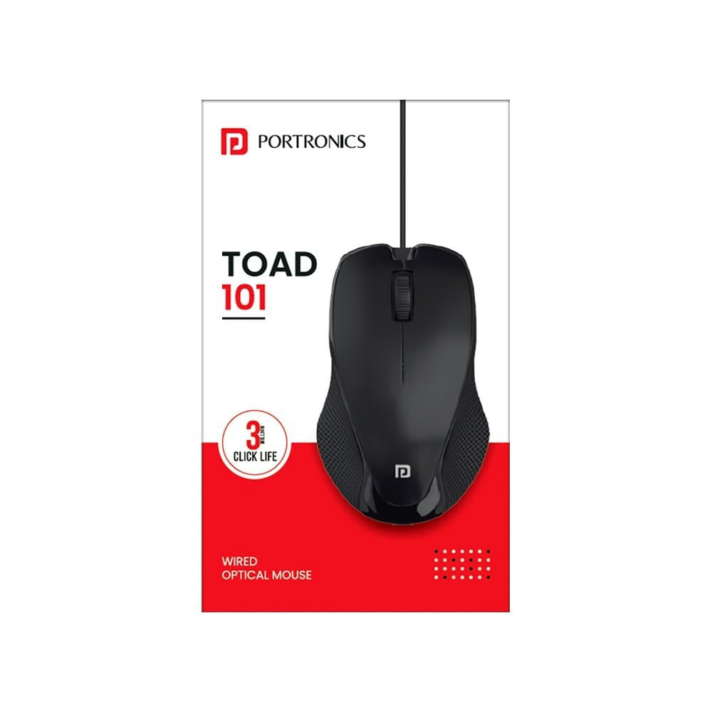 Portronics Toad 101 Optical Wired Mouse (Black) : 1 unit