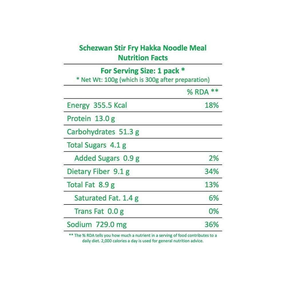 Yu Instant Schezwan Hakka Noodles (Steamed Hakka + Sauce + Veggies) - Buy 1 Get 1 Free : 1 x 100 g + 1 x 100 g
