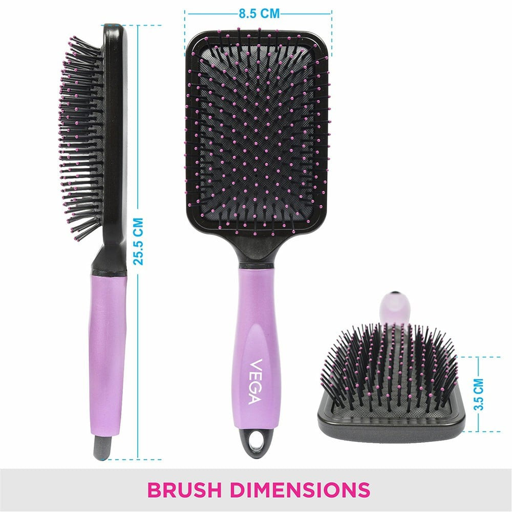 Vega Paddle Hair Brush (Black, Purple) : 1 piece