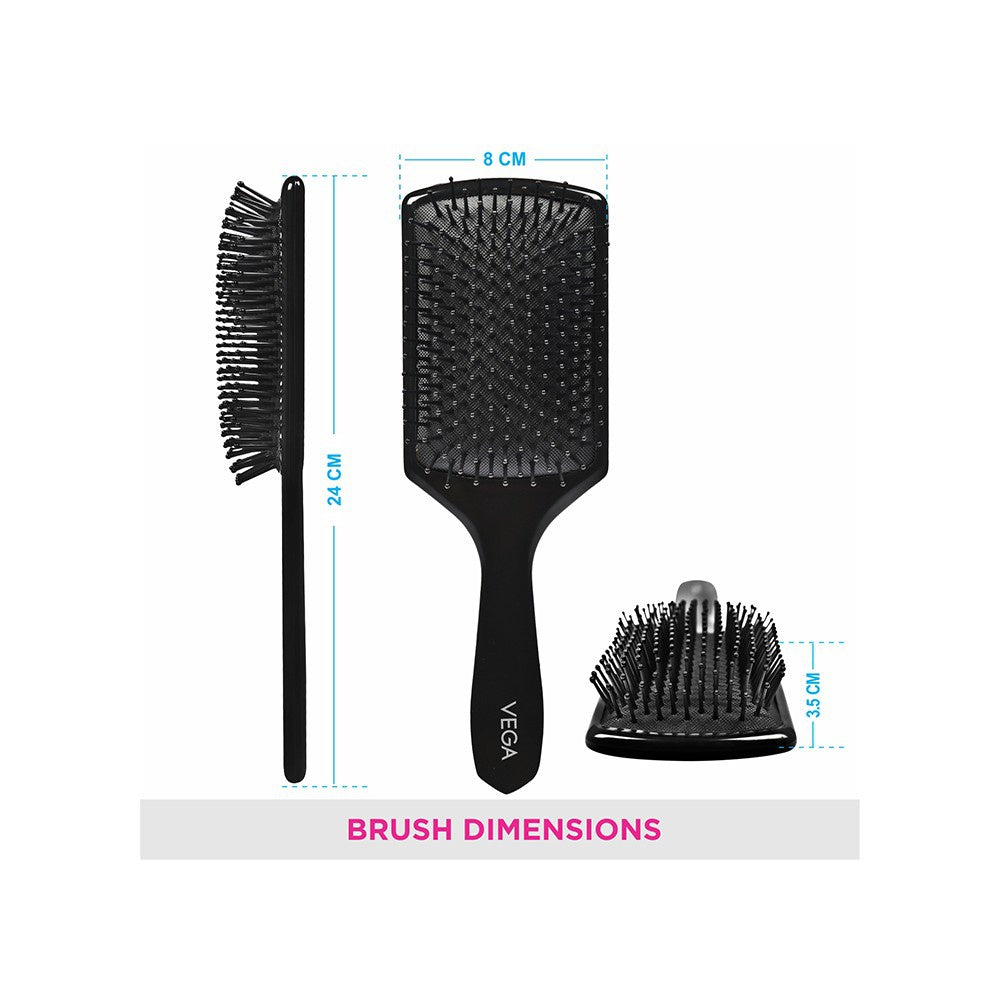 Vega Mini Paddle Hair Brush (Black) : 1 piece